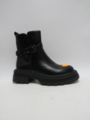 Botki damskie ocieplane na płaskim (36-41) 8535-1 BLACK