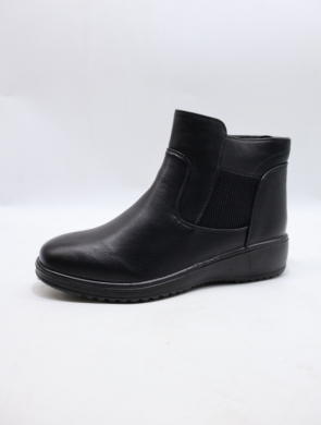 Botki damskie ocieplane na płaskim (36-42) 26305-1 BLACK