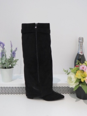 Kozaki damskie na obcasie (36-41) 9501A BLACK