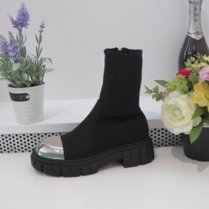 Kozaki damskie na płaskim (36-41) 2023N30 BLACK
