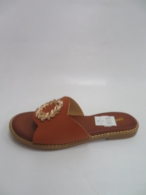 Klapki damskie na płaskim (36-41) HL224 CAMEL