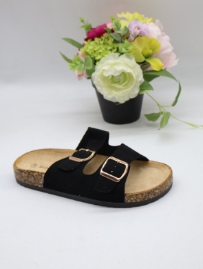 Klapki damskie na płaskim (36-41) 2410-1 BLACK