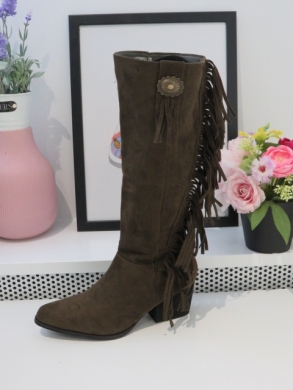 Kozaki damskie na obcasie (36-41) HOT2050 GREEN