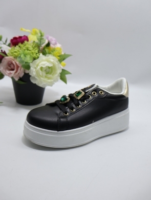 Buty sportowe damskie na płaskim (36-41) B1072 BLACK