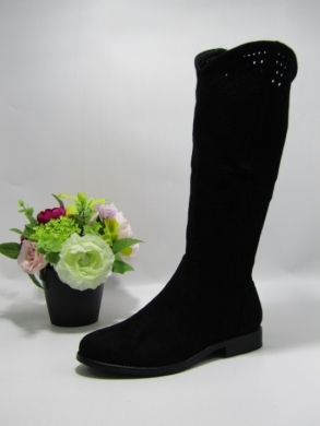 Kozaki damskie na płaskim (36-41) H165-1 BLACK