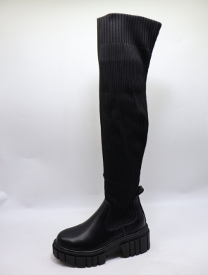 Kozaki damskie na płaskim (36-41) BM82 BLACK