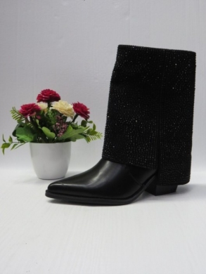 Botki damskie ocieplane na obcasie (36-41) 52011 BLACK