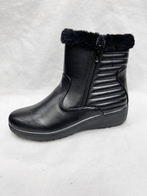 Botki damskie ocieplane na płaskim (36-42) 7106-1 BLACK