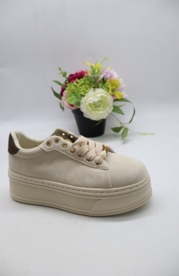Buty sportowe damskie na płaskim (36-41) 6865 BEIGE