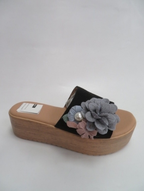 Klapki damskie na koturnie (36-41) 8037-1 BLACK