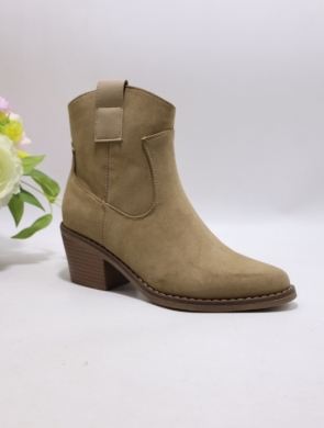 Botki damskie ocieplane na obcasie (36-41) C827 KHAKI
