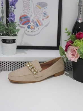 Mokasyny damskie na płaskim (36-41) 7137 BEIGE