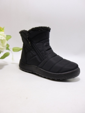 Botki damskie ocieplane na płaskim (36-42) 7507-21 ALLBLACK