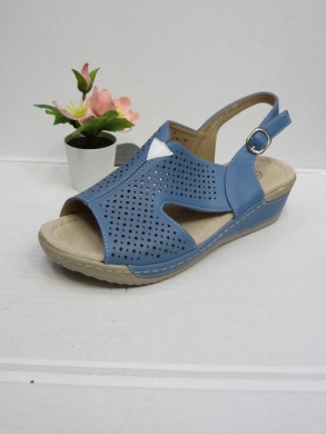 Sandały damskie na koturnie (36-41) 6056-11 BLUE/WHITE