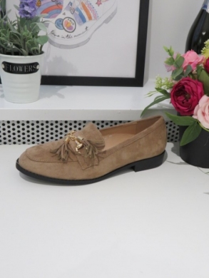 Mokasyny damskie na płaskim (36-41) 77-441 KHAKI