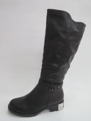 Kozaki damskie ocieplane na płaskim (36-41) X9813 BLACK