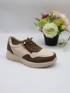 Buty sportowe damskie na płaskim (36-41) BK616 BE/BROWN