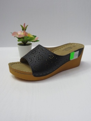 Klapki damskie na koturnie (36-41) 6094-1 BLACK