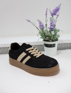 Buty sportowe damskie na płaskim (36-41) 9059 BLACK