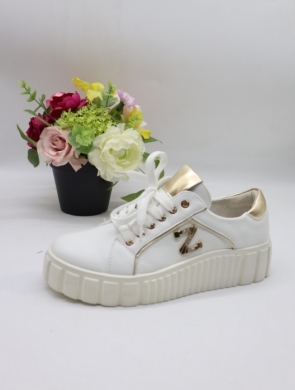 Buty sportowe damskie na płaskim (36-41) 1353 WHITE