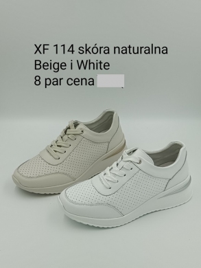 Buty sportowe damskie na płaskim (36-41) XF114 WHITE