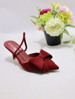 Klapki damskie na szpilce (36-41) B-723 RED