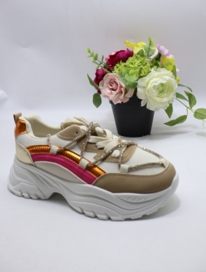 Buty sportowe damskie na płaskim (36-41) 1708 BEIGE