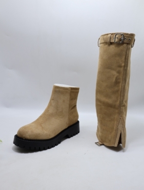 Botki damskie na płaskim (36-41) LS5501 BEIGE