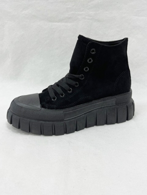 Botki damskie na płaskim (36-41) 19308 BLACK