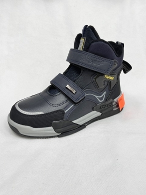 Buty sportowe chłopięce ocieplane (32-37) P813 BLUE/YELLOW