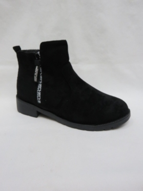 Botki damskie ocieplane na płaskim (36-41) JX378 BLACK