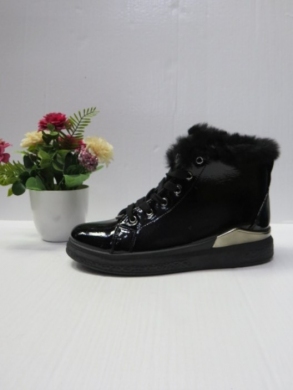Botki damskie ocieplane na płaskim (36-41) 3007-10 BLACK