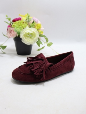 Mokasyny damskie na płaskim (36-41) H8-517 WINE