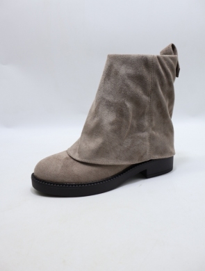 Botki damskie na płaskim (36-41) 68357 TAUPE/SU