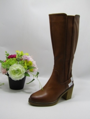 Kozaki damskie ocieplane na obcasie (36-41) DE628 CAMEL