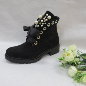 Botki damskie na płaskim (36-41) 8371 BLACK