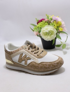 Buty sportowe damskie na płaskim (36-41) J-173 WH/CAMEL