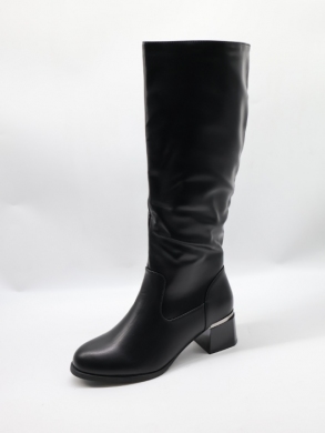 Kozaki damskie ocieplane na obcasie (36-41) T2326-1 BLACK