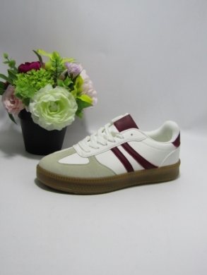 Buty sportowe damskie na płaskim (36-41) L-502 WH/RED