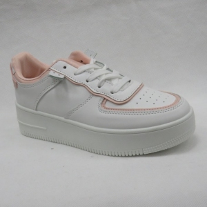 Buty sportowe damskie na płaskim (36-41) 2374-1 WHITE/PINK