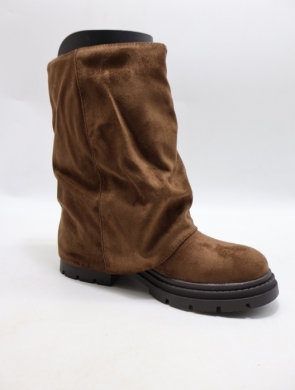 Botki damskie ocieplane na obcasie (36-41) RQ541 BROWN