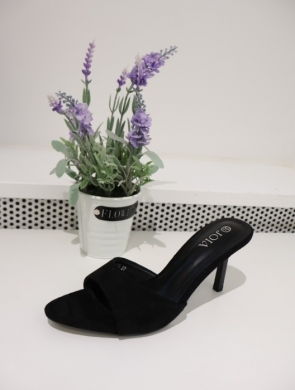 Klapki damskie na szpilce (36-41) H8-1237 BLACK