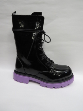 Kozaki damskie ocieplane na płaskim (36-41) F8193-27 BLACK