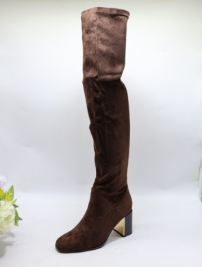 Kozaki damskie na obcasie (36-41) 1623 BROWN
