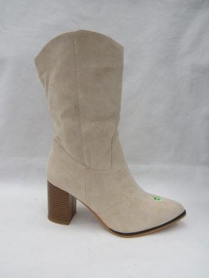 Kozaki damskie na obcasie (36-41) 8613A BEIGE