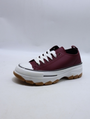 Trampki damskie na płaskim (36-41) BO-10 WINE