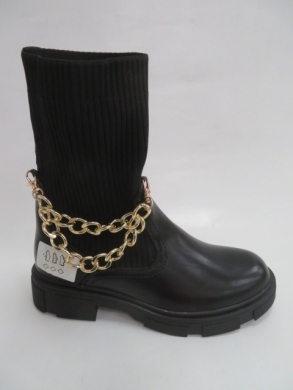Kozaki damskie jesienne na płaskim (36-41) K6322-1 BLACK