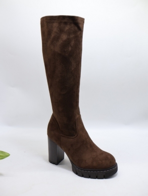 Kozaki damskie na obcasie (36-41) 5860-1 BROWN