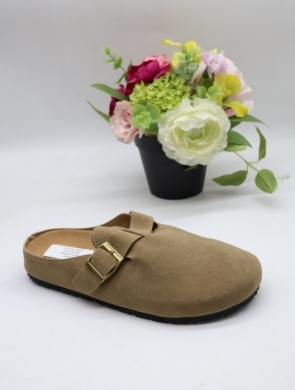 Klapki damskie na płaskim (36-41) 6472 KHAKI