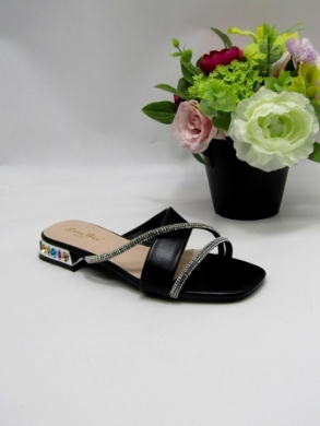 Klapki damskie na płaskim (36-41) R11 BLACK